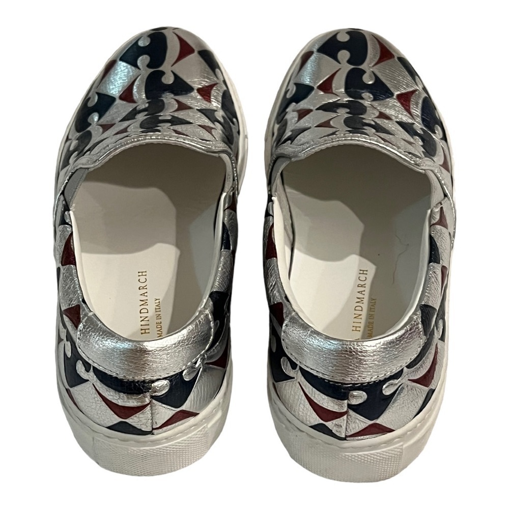 Anya Hindmarch Forney Slip On Sneakers Metallic Leather Geometric 38 (US 7–7.5) - Picture 2 of 8